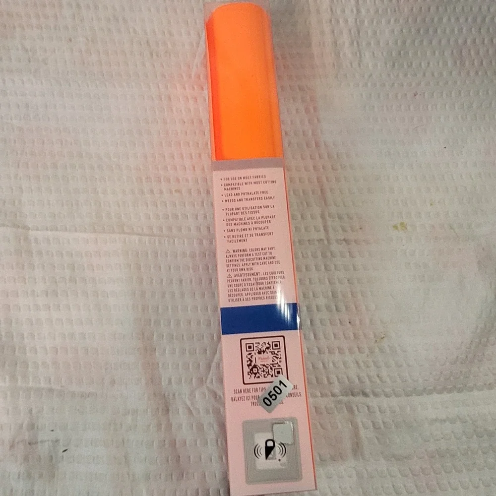 Make Market Atomic Orange Matte Heat Transfer Vinyl HTV Roll 12in x 24in NEW‎